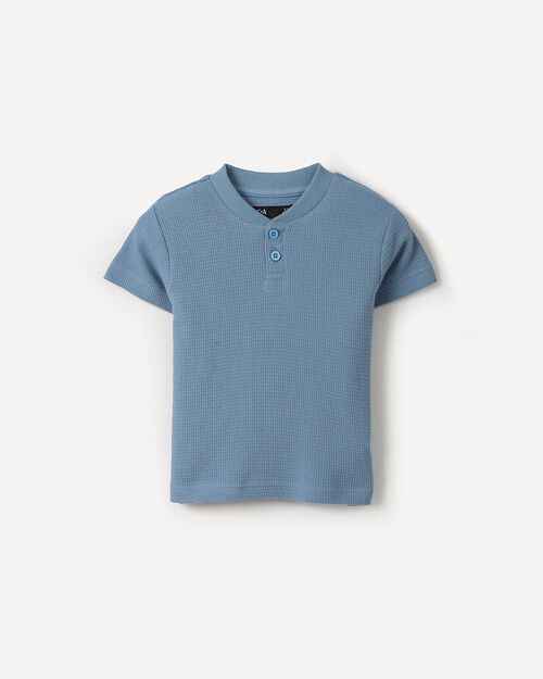 Playera Azul Henley