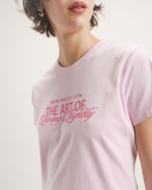 Playera Rosa Estampada