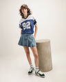 Falda Mini Tableada,AZUL ACERO