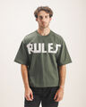 Playera Oversize Estampada,VERDE OBSCURO