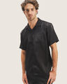 Camisa Cuello Resort,NEGRO