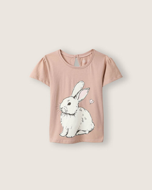 Playera Rosa Estampado Conejo