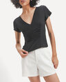 Top Blanco Estampado,NEGRO
