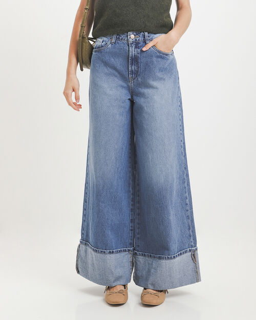 Jeans Wide Leg Extreme Azul