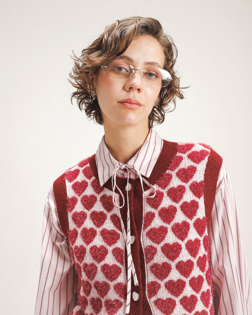Chaleco Cropped Corazones