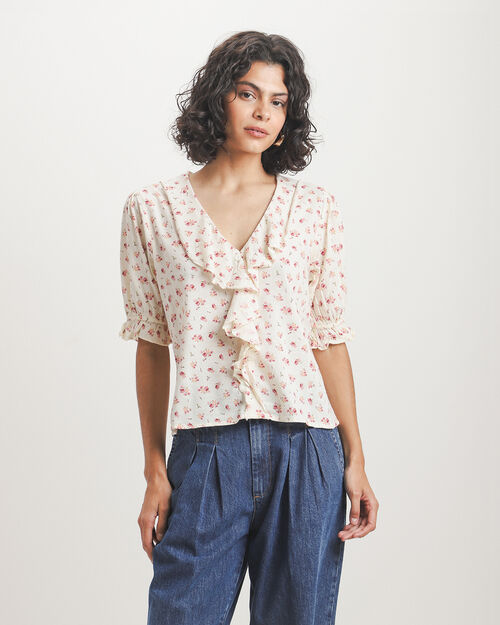 Blusa Beige Estampada
