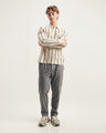 Pantalón Beige Fit Slim,GRIS OBSCURO