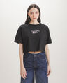 Playera Cropped Negra,NEGRO