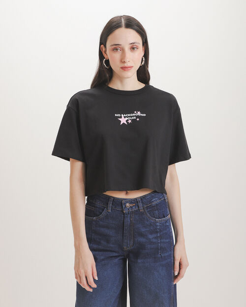Playera Cropped Negra