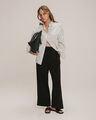 Pantalón Straight Valenciana,NEGRO