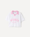 Polo Boxy Estampada,BLANCO