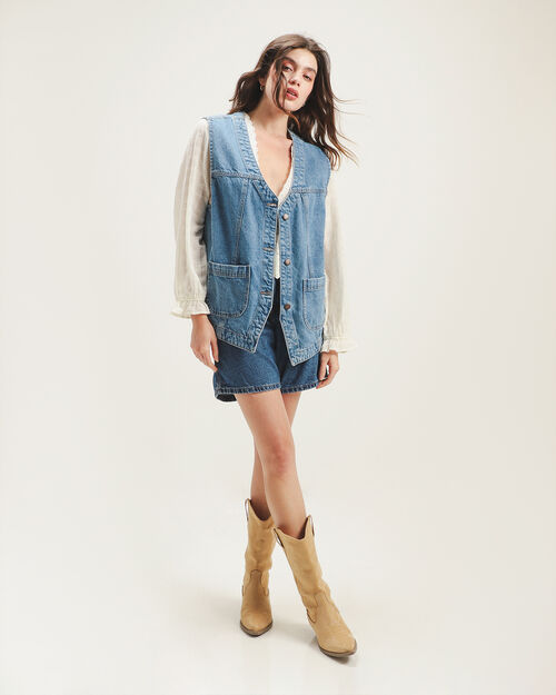 Chaleco De Mezclilla Oversize