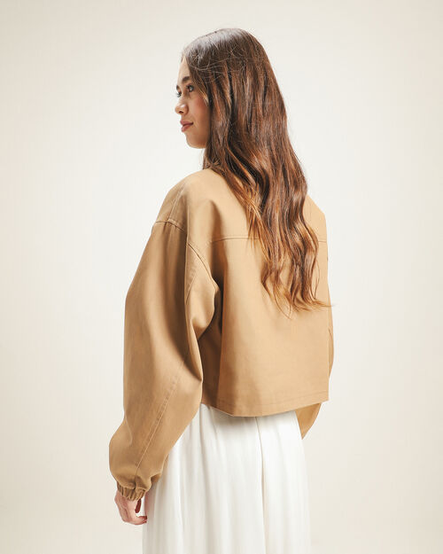 Chamarra Bolsillos Beige