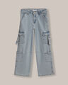 Wide Leg Cargo Jeans Azul,AZUL CIELO