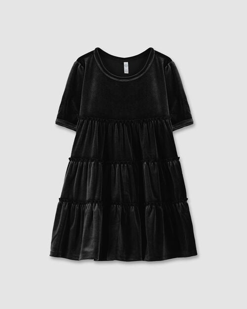 Vestido Manga Corta Negro