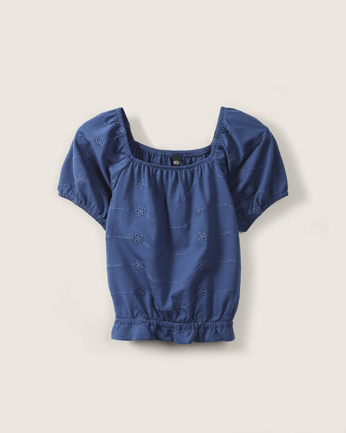 Top Manga Corta Azul