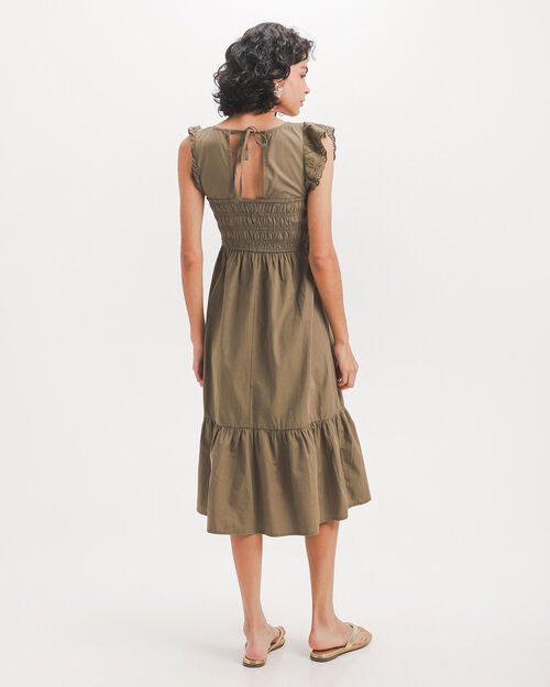 Vestido Verde Smock