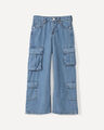 Jeans Wide Leg Cargo,AZUL ACERO