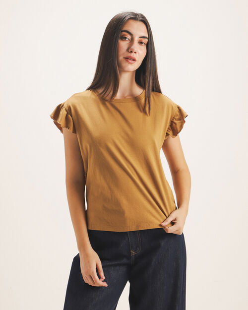 Blusa Beige Volantes