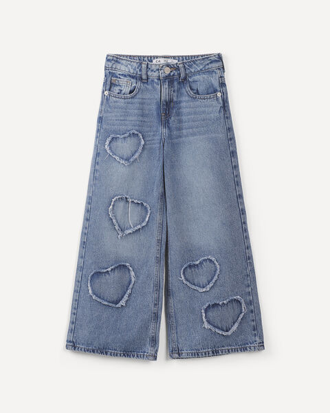 Jeans Wide Leg Corazones