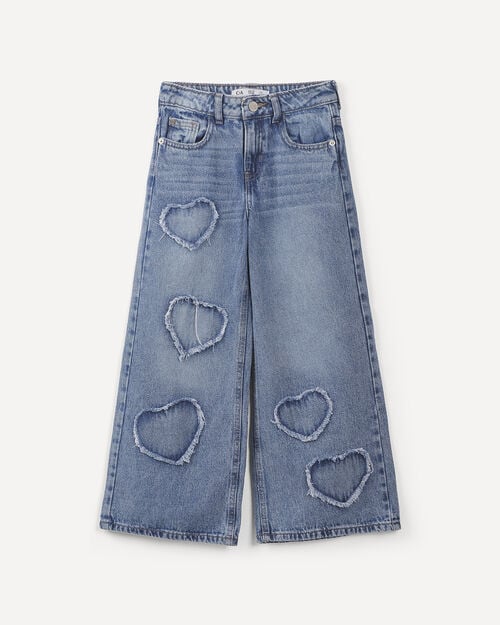 Jeans Wide Leg Corazones