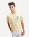 Playera Azul Gr&aacute;fico,AMARILLO CLARO