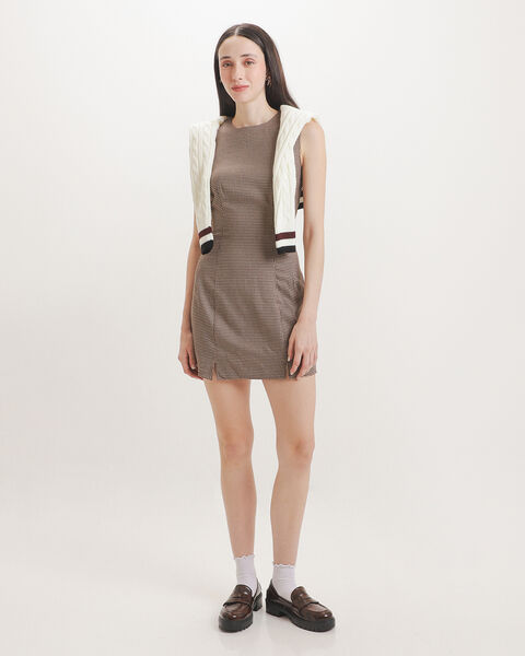 Vestido Caf&eacute; Estampado