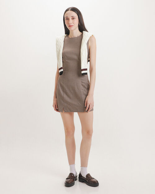 Vestido Caf&eacute; Estampado