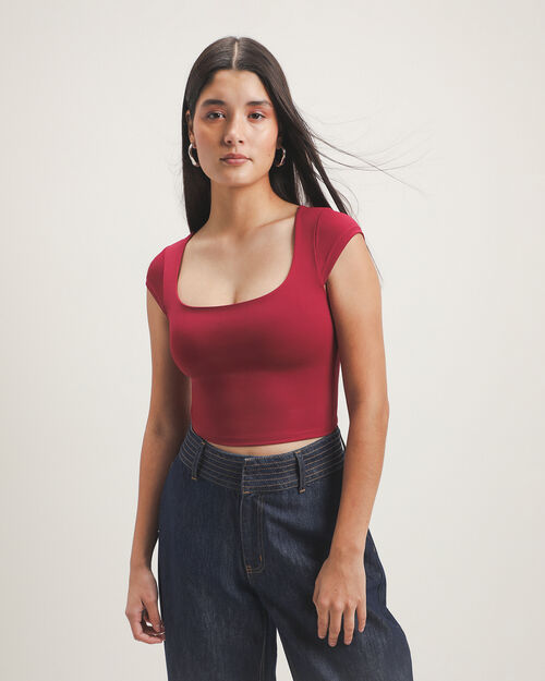 Crop Top Rojo B&aacute;sico