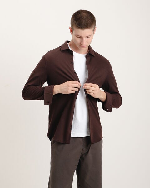 Camisa Caf&eacute; Textura
