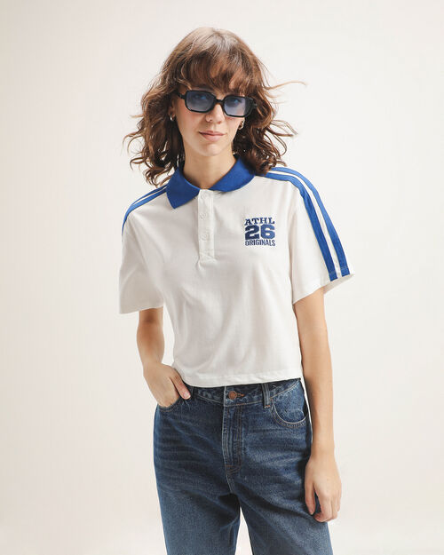 Polo Cropped Blanca