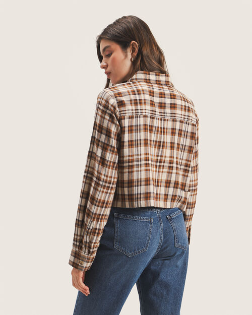 Camisa De Cuadros Café