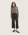 Pantalón Fit Culotte,NEGRO