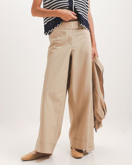 Pantal&oacute;n Wide Leg Caqui