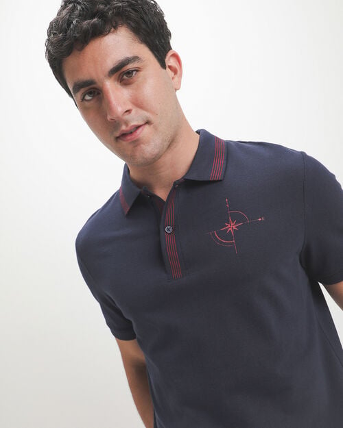 Polo Azul Tejida
