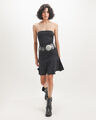 Vestido Negro Strapless,NEGRO