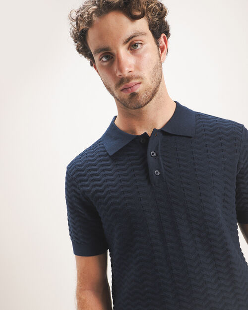 Polo De Punto Azul