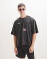 Playera Manga Corta Boxy,NEGRO