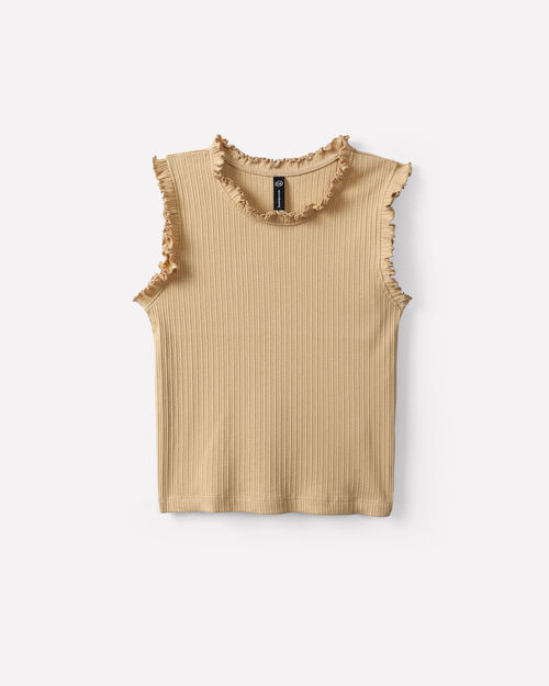 Top Beige Volantes