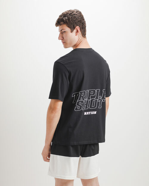Playera Negra Estampada