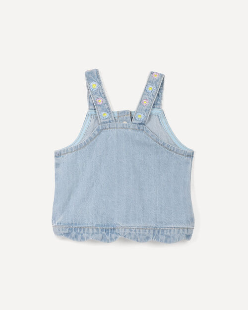 Top Azul Con Bordado