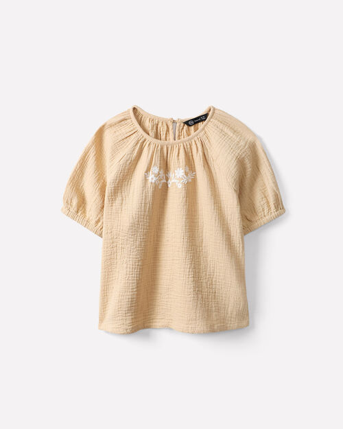 Blusa Manga Corta Beige