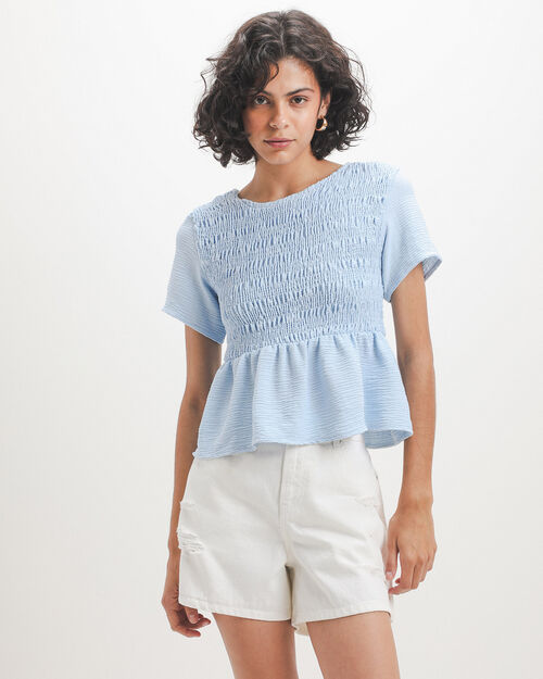Blusa Azul Tejida