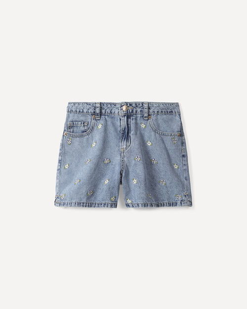 Short Bordado De Mezclilla