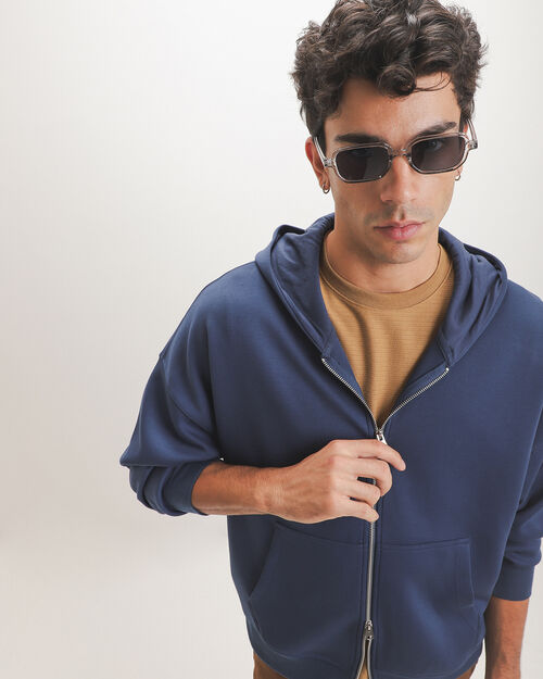 Sudadera Azul Gorro