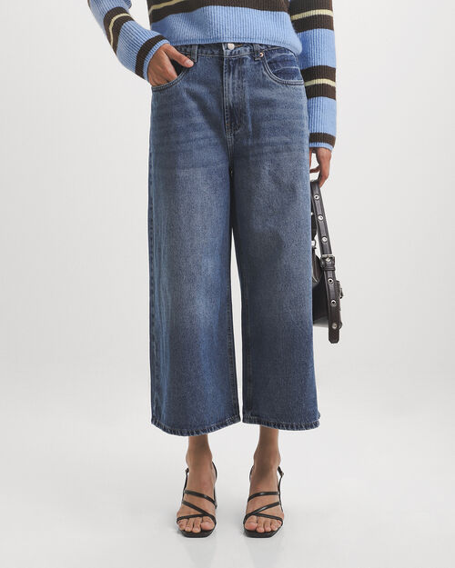 Culotte Jeans Azul