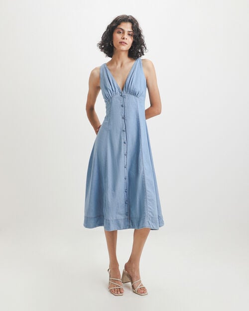 Vestido Midi Con Botones