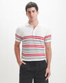 Polo Azul Rayas,BLANCO
