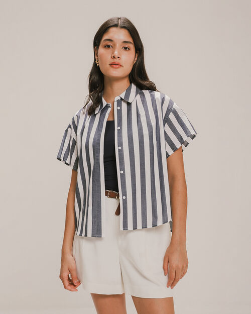 Camisa Fit Boxy Rayas