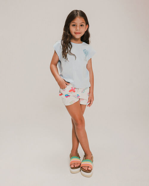 Short Estampado Y Lentejuelas